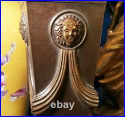 GIANNI VERSACE neoclassical medusa lamp vtg italian bronze statue gold table art