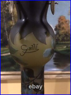 Galle Daum Legras Style Painted French Art Nouveau Vintage Lamp Handel Quality