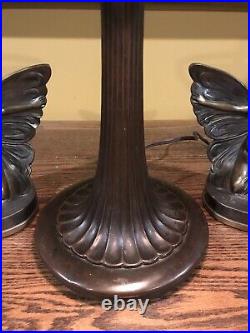 Handel Arts Crafts Slag Glass Mission Antique Vintage Desk Lamp Tiffany Era