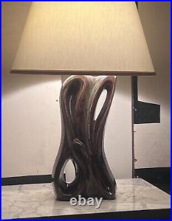 Heifetz Biomorphic Ceramic Art Pottery Vtg Mcm Sculpture Table Lamp Haeger