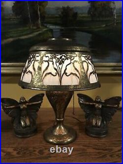 Heintz Arts Crafts Mission Antique Vintage Lamp Handel Stickley Limbert Era