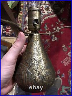 Heintz Arts Crafts Mission Antique Vintage Mica Handel Bradley Hubbard Era Lamp