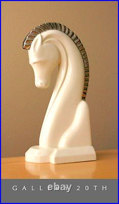 Huge! MCM Etruscan Horse Sculpture Lamp! Vtg 50's Weinberg Chess Decor Art