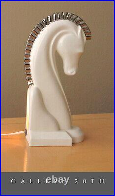 Huge! MCM Etruscan Horse Sculpture Lamp! Vtg 50's Weinberg Chess Decor Art