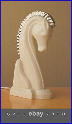 Huge MID Century Etruscan Horse Sculpture Lamp! Vtg 50s Weinberg Chess Decor Art