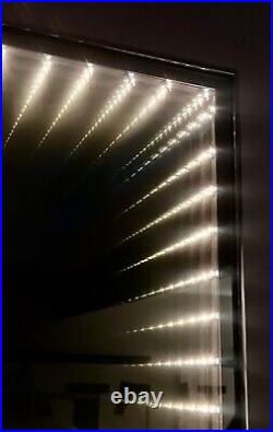 Infinity Reiback Light Sculpture Chrome Op Art Wall Mirror Lamp Vtg Mcm Jere