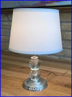 Kensington Art Deco Lurelle Guild Aluminum Glass Ball Table Desk Lamp Vtg Mcm