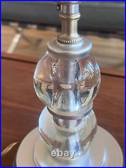 Kensington Art Deco Lurelle Guild Aluminum Glass Ball Table Desk Lamp Vtg Mcm