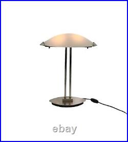 Lamp Chrome Frosted Glass Art Deco MCM Mid Century Postmodern Vintage Decor