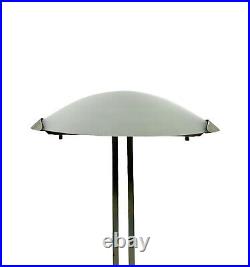 Lamp Chrome Frosted Glass Art Deco MCM Mid Century Postmodern Vintage Decor
