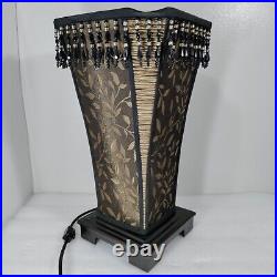 Lamp Vintage Fabric Upside-Down Shade with Tassels Torchiere Art Deco Table/Accent
