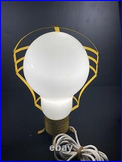 MCM Giant Light Bulb Vintage Lamp 1960s Yellow White Pop Art Mid-Century