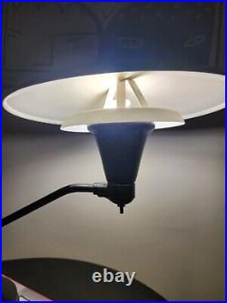 MCM Vintage Art Specialty Co. Black UFO Atomic Saucer Desk Lamp 1960s