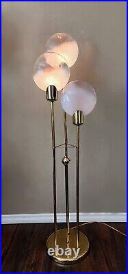 MID Century Vtg Art Deco Nouveau Style Pink Murano Glass Lollipop Floor Lamp