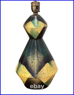 Marcel Guillard Cubist Art Deco Pottery Etling Editions Paris France Lamp Vtg