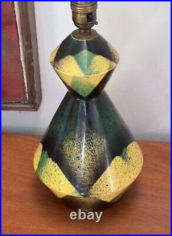 Marcel Guillard Cubist Art Deco Pottery Etling Editions Paris France Lamp Vtg