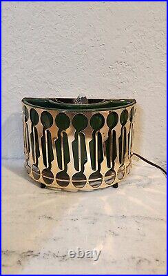 Mid Century Vintage 2 TV Lamps Sierra Columbia Ceramic Art Planters Green Works