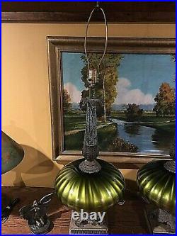 Mid Modern Century art deco Retro Glass Vintage lights Lamp Bases Shabby Chic