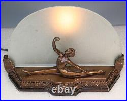 ORIGINAL BETTY BECK 1920s DECO FIGURAL LAMP VINTAGE GLASS FRANKART ERA