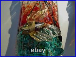 PAIR BARBINI AFREDO SCONCES FISH TANK MURANO 1950s VINTAGE ART GLASS CENEDESE