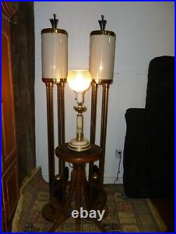 PAIR Exceptional Torchiere Floor Lamps Art Deco Hollywood Rare Vtg MCM