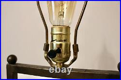 RARE LEEAZANNE Metal Lamp VINTAGE ART DECO 33 TALL