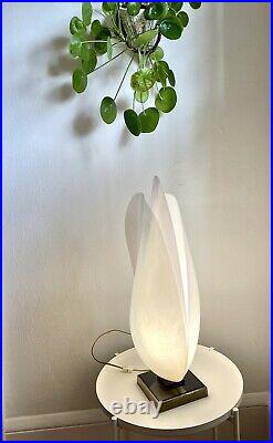 ROUGIER VTG CLOSED TULIP LAMP MODERNIST Flower Acrylic Petals 26 80s MCM