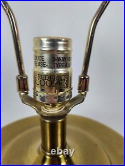 Rare Frederick Cooper Bubble Glass And Brass Lamp VTG Art Deco MCM