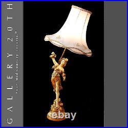 Rare! L & F Moreau Art Nouveau Rococo Sculptural Lamp! Vtg 30's 20's Deco