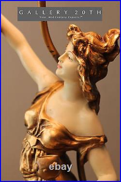 Rare! L & F Moreau Art Nouveau Rococo Sculptural Lamp! Vtg 30's 20's Deco