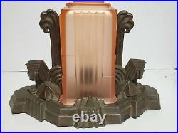 Rare Lge Vintage 1925 Art Deco Egyptian Revival Figural Sphinx Radio Table Lamp
