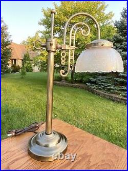 STUNNINGVintage Brushed Brass Art Deco Bridge Arm Adjustable Table Lamp L? K