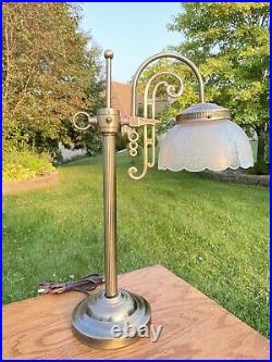 STUNNINGVintage Brushed Brass Art Deco Bridge Arm Adjustable Table Lamp L? K