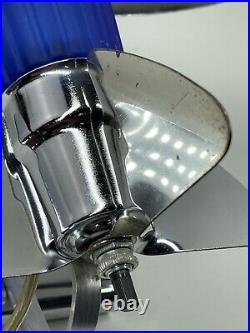 Sarsaparilla Vintage Art Deco Colbalt Blue Glass Air Plane Table Lamp Old Modern