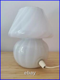 Small Vintage SWIRL MUSHROOM Table Lamp VETRI MURANO Art Glass Italy 70s Fungo