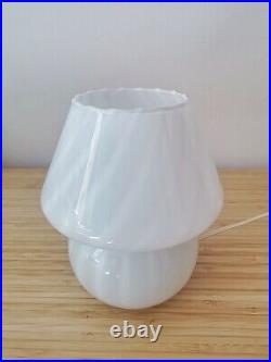 Small Vintage SWIRL MUSHROOM Table Lamp VETRI MURANO Art Glass Italy 70s Fungo