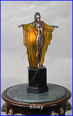 Table lamp Art Deco female figure Femme Fatale vintage style lightning desk lamp