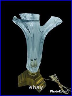 Tall Art Deco Torch Boudoir Vintage Table Lamp Glass Mid Century Modern 16