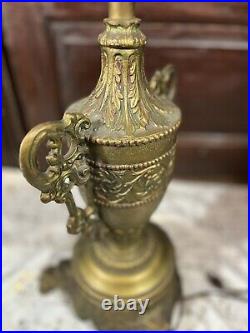 Tiffany Style N. W. Art Light Shade Company Slag Glass Lamp #39 Art Deco 28 VTG