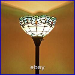 Tiffany Torchiere Floor Lamps Vintage Antique Stained Glass Standing Lighting