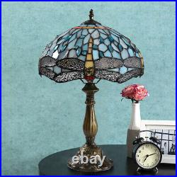 Tiffany Vintage Table Lamp Dragonfly Style Stained Glass Desk Lamp 18 Tall