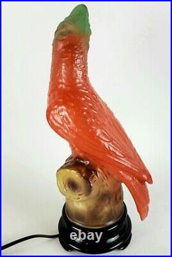 Tiffin Parrot Lamp Vintage Art Deco Table Light Figural Shade Old Boudoir Bird