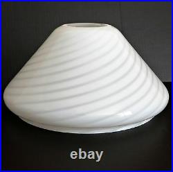 VETRI VENINI Floor Lamp Shade Art Murano Glass Chandelier Swirl White Italy Vtg