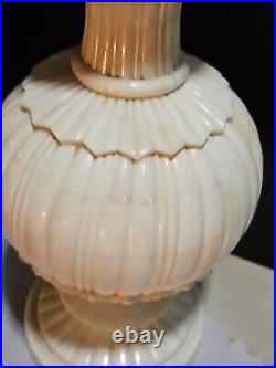 VINTAGE MUST SEE ALACITE ANTIQUE CREAM ALMOND Accent Table LAMP 23 Deco 1940s