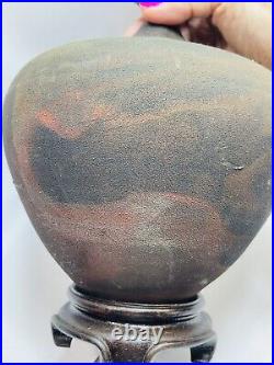 VINTAGE Raku Pottery Table Lamp Ceramic Studio Art 11.75 Decorative Base