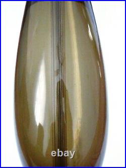 VTG 1930s Art Deco Teardrop Lamp Murano Blown Glass Smoke Brown Brass Base Works
