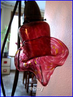 VTG 1979 Glasshouse Art Glass Three Light Flower Night Lamp 20 H Local Pick UP