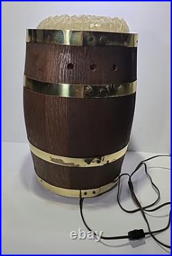 VTG 60's NARRAGANSETT RI USA BEER BREWERY SIGN LAMP LIGHT WOOD KEG BAR ART RADIO
