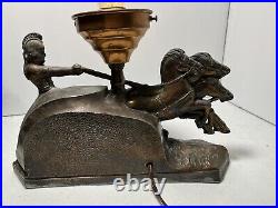 VTG ART DECO EGYPTIAN LAMP Chariot Horses