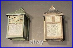 VTG Antique Porch Light Pair Lamp Arts & Crafts Mission Gothic 2 Lights